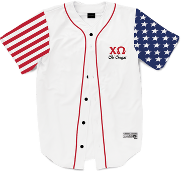 Chi Omega - Flagship Baseball Jersey Premium Baseball Kinetic Society LLC 