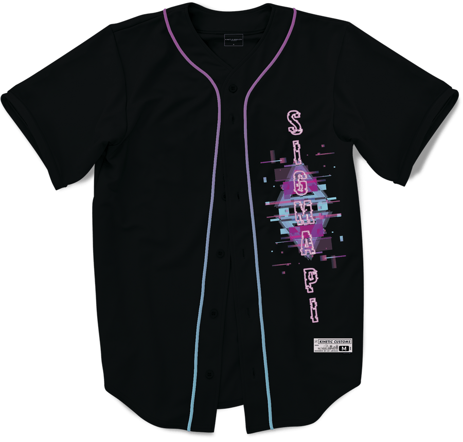 Sigma Pi - Glitched Vision Baseball Jersey Premium Baseball Kinetic Society LLC 