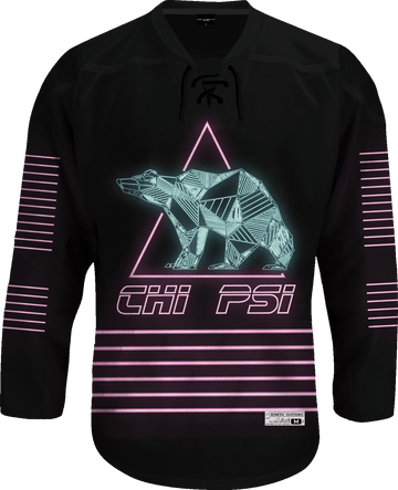 Chi Psi - Neon Polar Bear Hockey Jersey - Kinetic Society