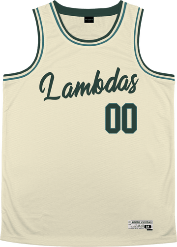 Lambda Phi Epsilon - Buttercream Basketball Jersey Premium Basketball Kinetic Society LLC 