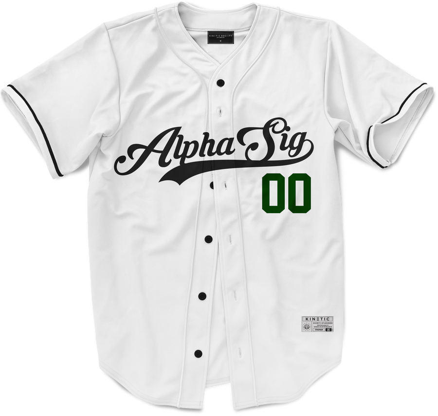 Alpha Sigma Phi - Classic Ballpark Green Baseball Jersey