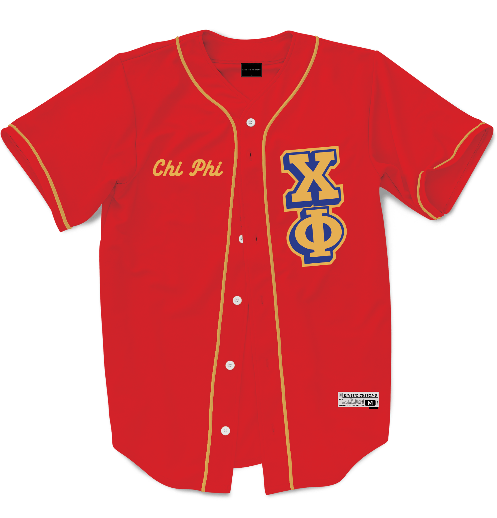 CHI PHI - The Block Baseball Jersey Premium Baseball Kinetic Society LLC 