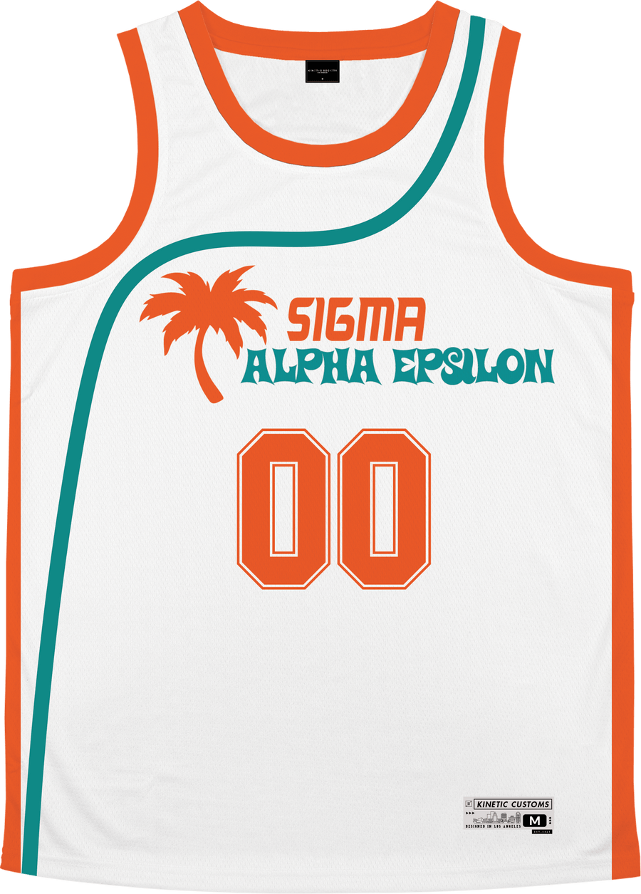 Sigma Alpha Epsilon - Tropical Basketball Jersey Premium Basketball Kinetic Society LLC 