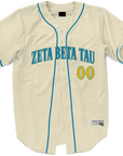 Zeta Beta Tau - Cream Baseball Jersey Premium Baseball Kinetic Society LLC 