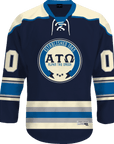 Alpha Tau Omega - Blue Cream Hockey Jersey Hockey Kinetic Society LLC 