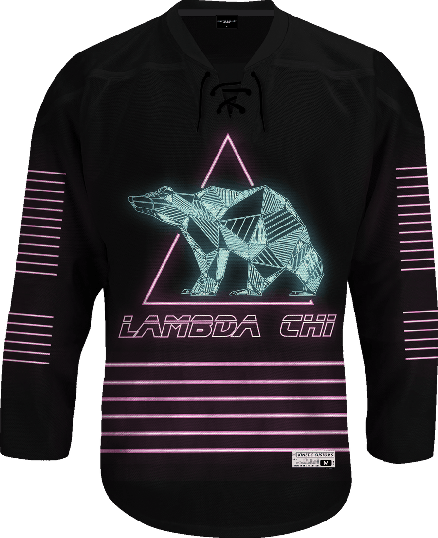 Lambda Chi Alpha - Neon Polar Bear Hockey Jersey - Kinetic Society