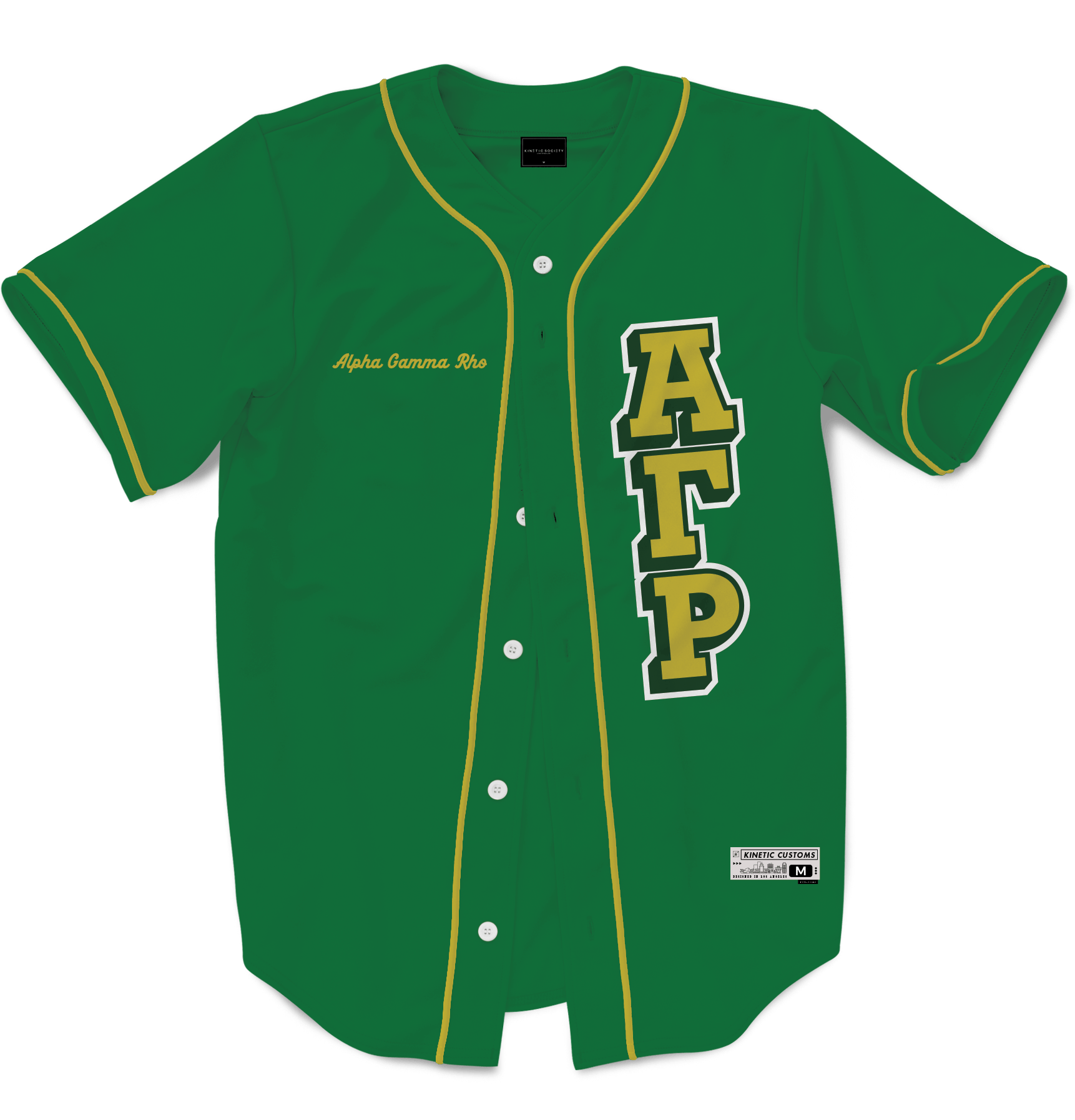 Alpha Gamma Rho - The Block Baseball Jersey Premium Baseball Kinetic Society LLC 