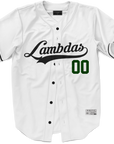 Lambda Phi Epsilon - Classic Ballpark Green Baseball Jersey