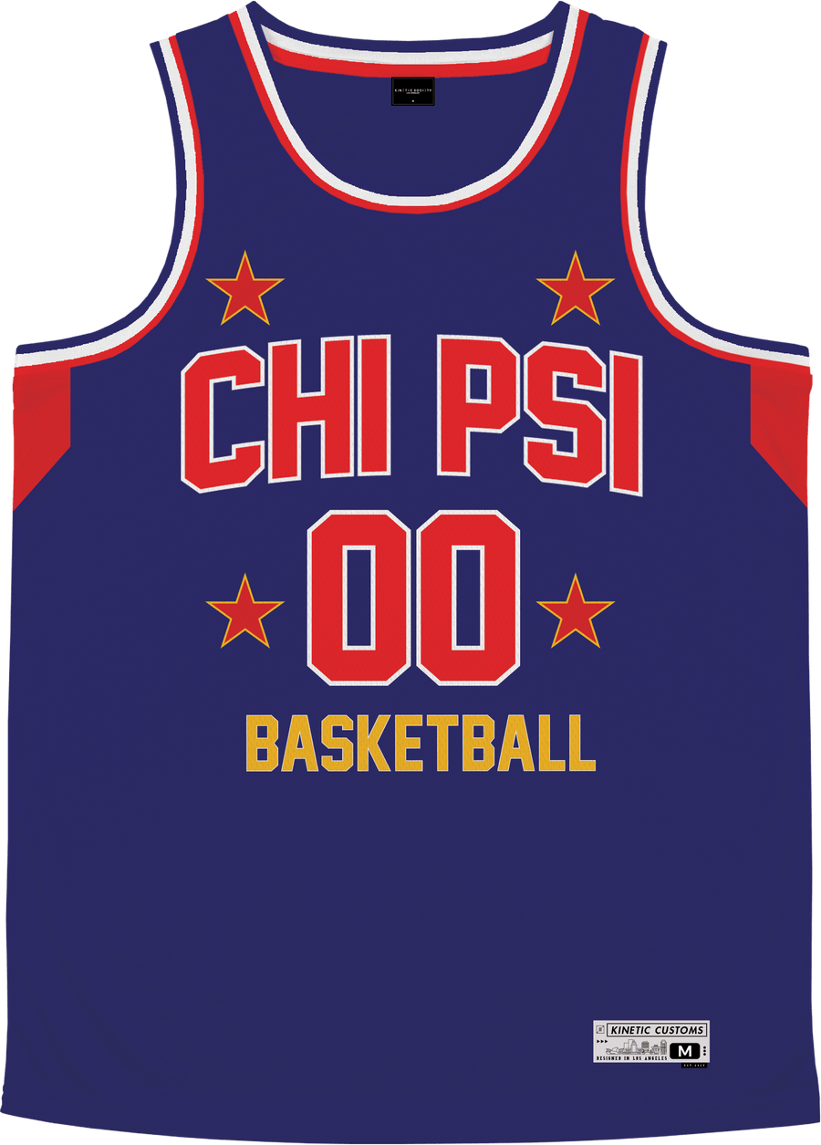 Chi Psi - Retro Ballers Basketball Jersey Premium Basketball Kinetic Society LLC 
