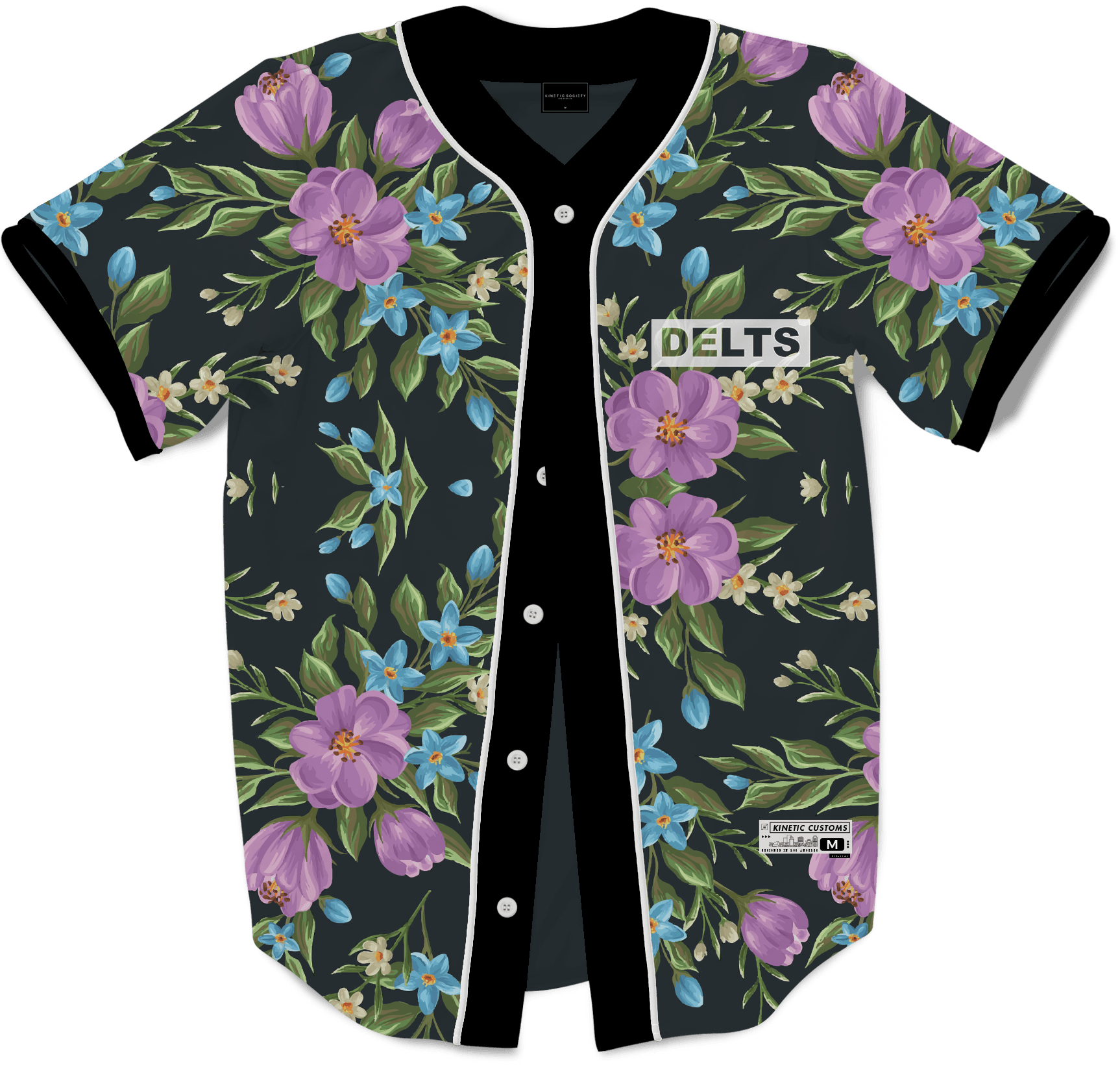 Delta Tau Delta - Midnight Bloom Baseball Jersey - Kinetic Society
