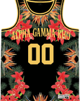 Alpha Gamma Rho - Orchid Paradise Basketball Jersey Premium Basketball Kinetic Society LLC 
