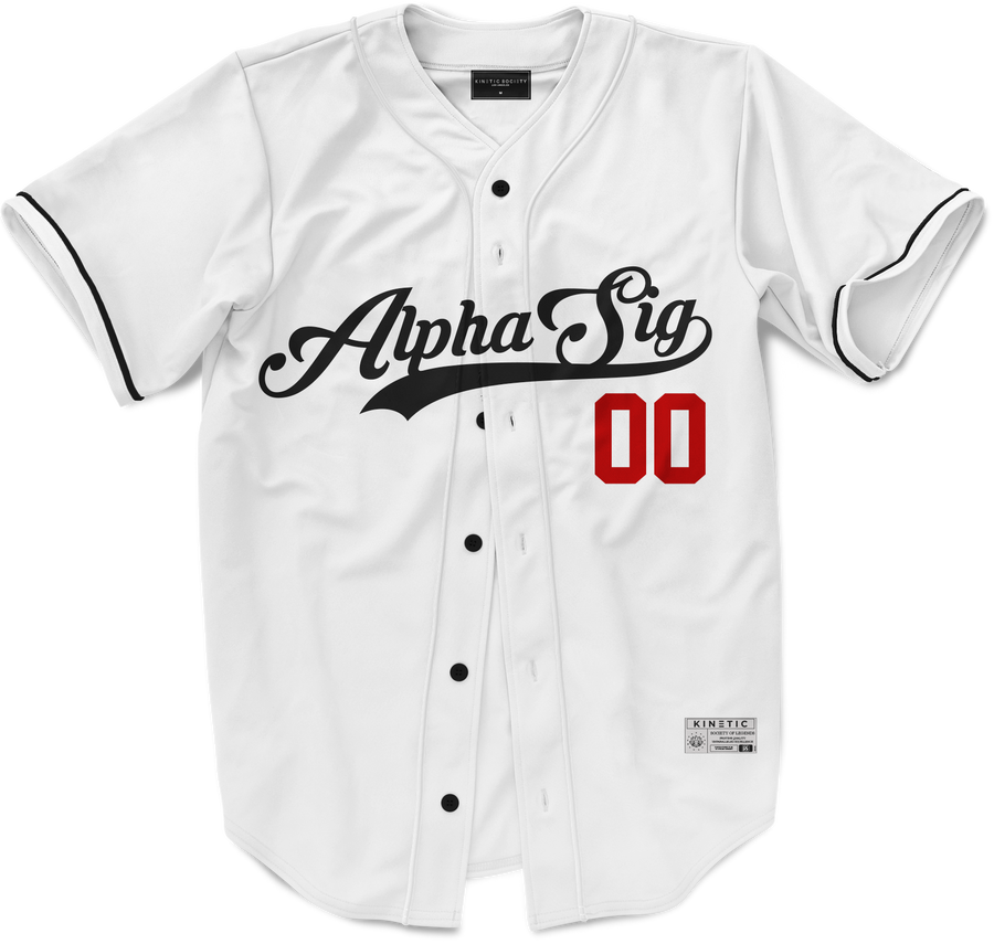 Alpha Sigma Phi - Classic Ballpark Red Baseball Jersey
