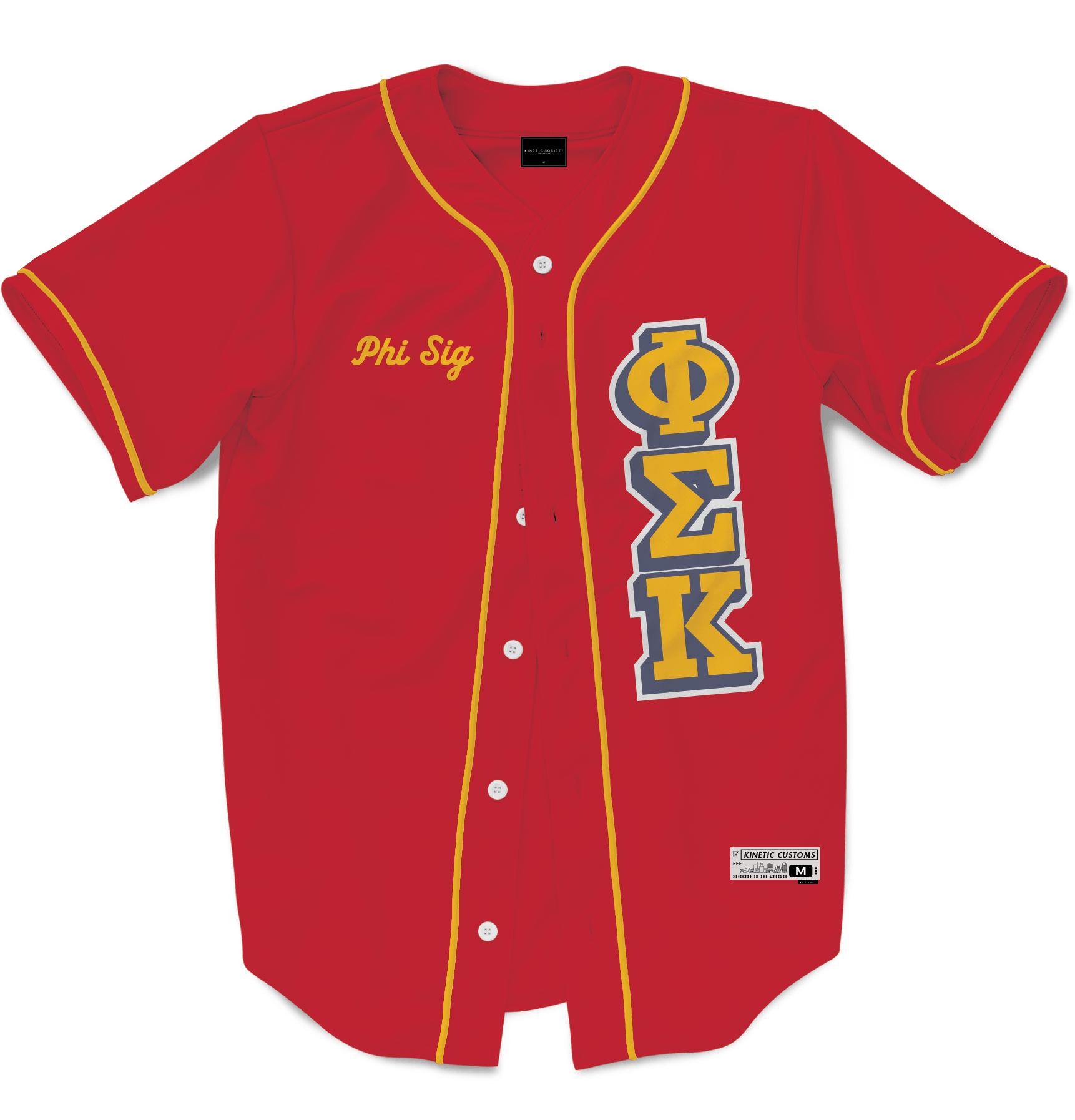 PHI SIGMA KAPPA - The Block Baseball Jersey Premium Baseball Kinetic Society LLC 