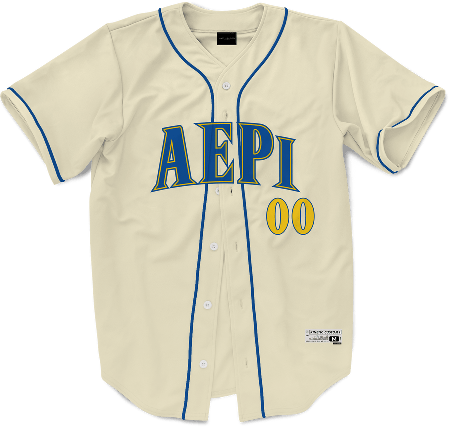 Alpha Epsilon Pi - Cream Baseball Jersey Premium Baseball Kinetic Society LLC 