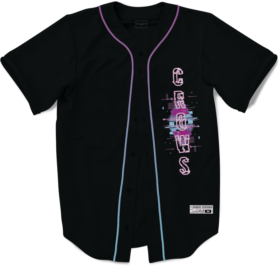 Alpha Chi Rho - Glitched Vision Baseball Jersey Premium Baseball Kinetic Society LLC 