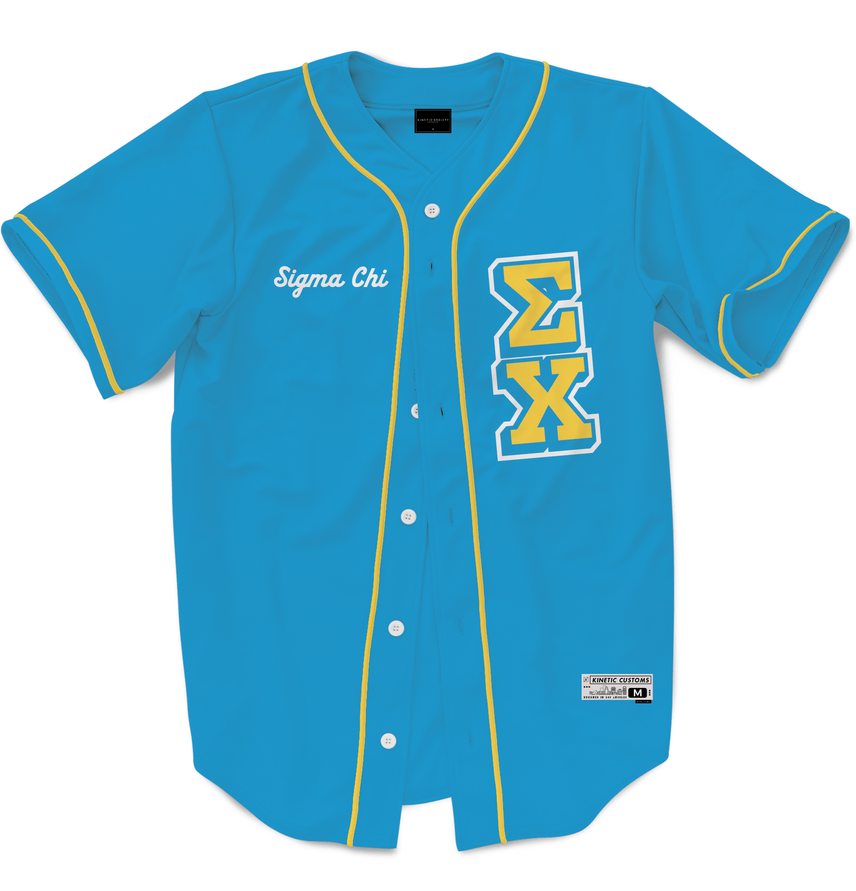 SIGMA CHI - The Block Baseball Jersey Premium Baseball Kinetic Society LLC 
