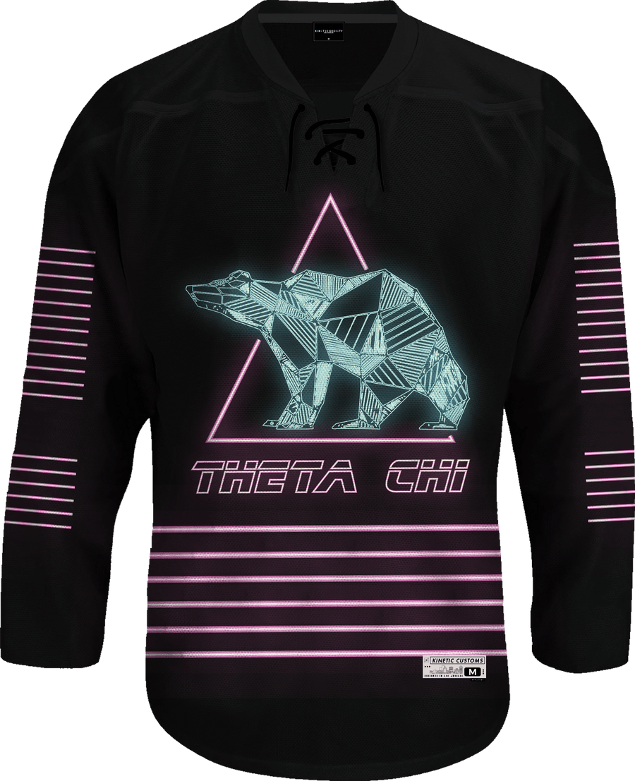 Theta Chi - Neon Polar Bear Hockey Jersey - Kinetic Society
