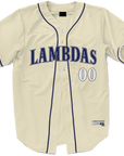 Lambda Phi Epsilon - Cream Baseball Jersey Premium Baseball Kinetic Society LLC 