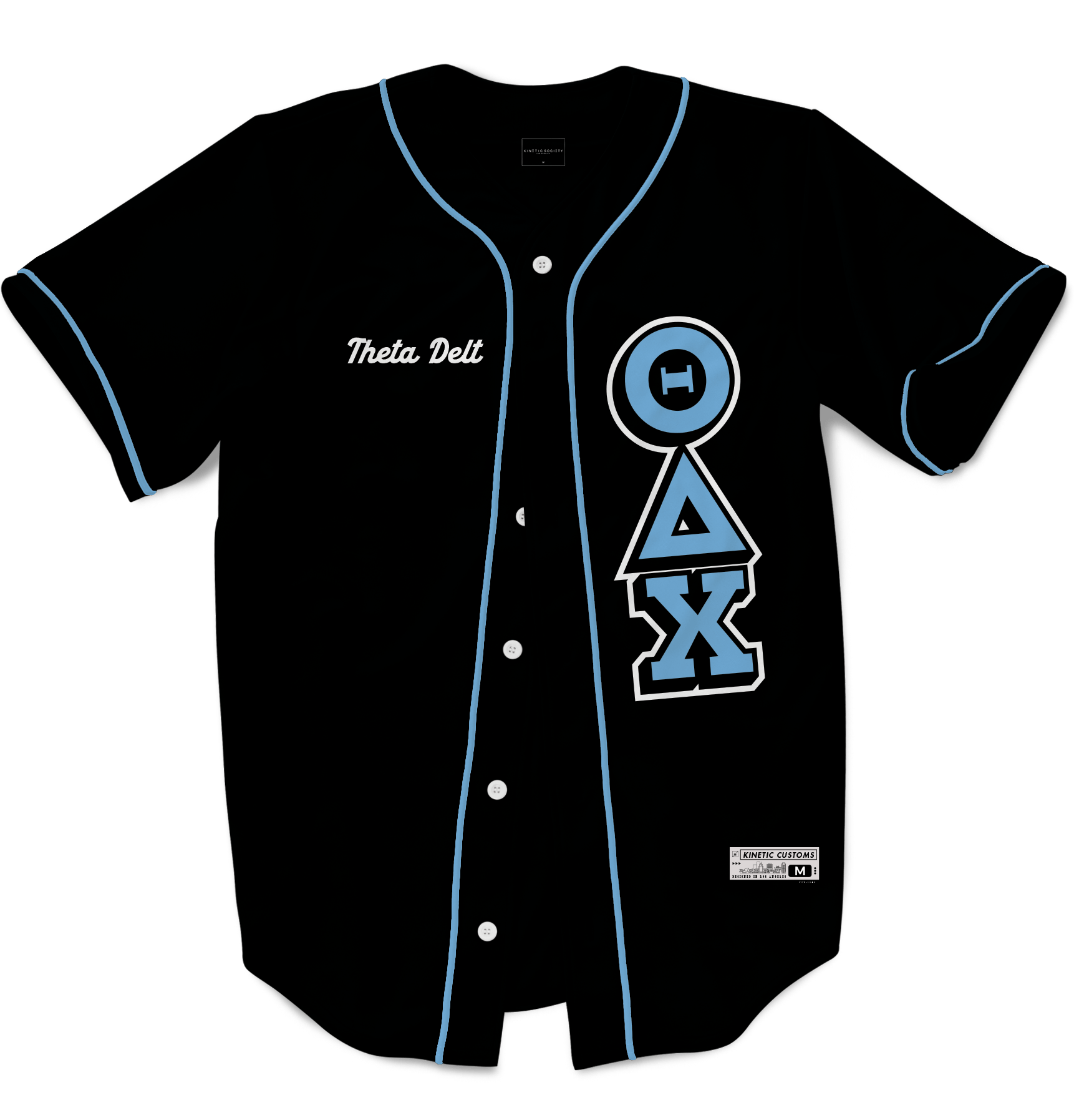 Theta Delta Chi - The Block Baseball Jersey Premium Baseball Kinetic Society LLC 