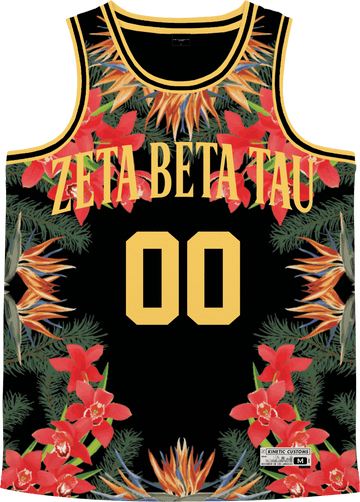 ZBT Retro Block Basketball Jersey L / Yes (+$10) / Zeta Beta Tau