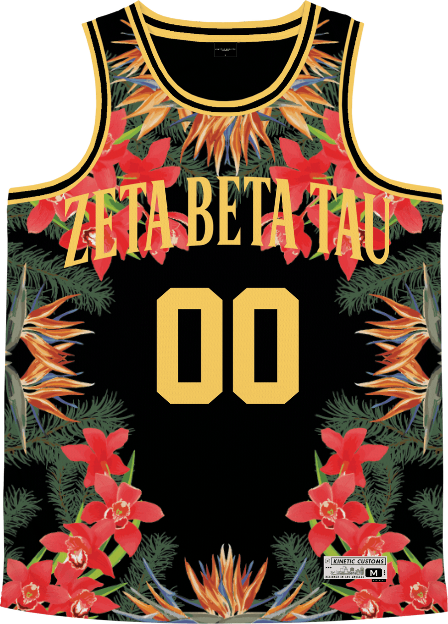 Zeta Beta Tau - Orchid Paradise Basketball Jersey - Kinetic Society