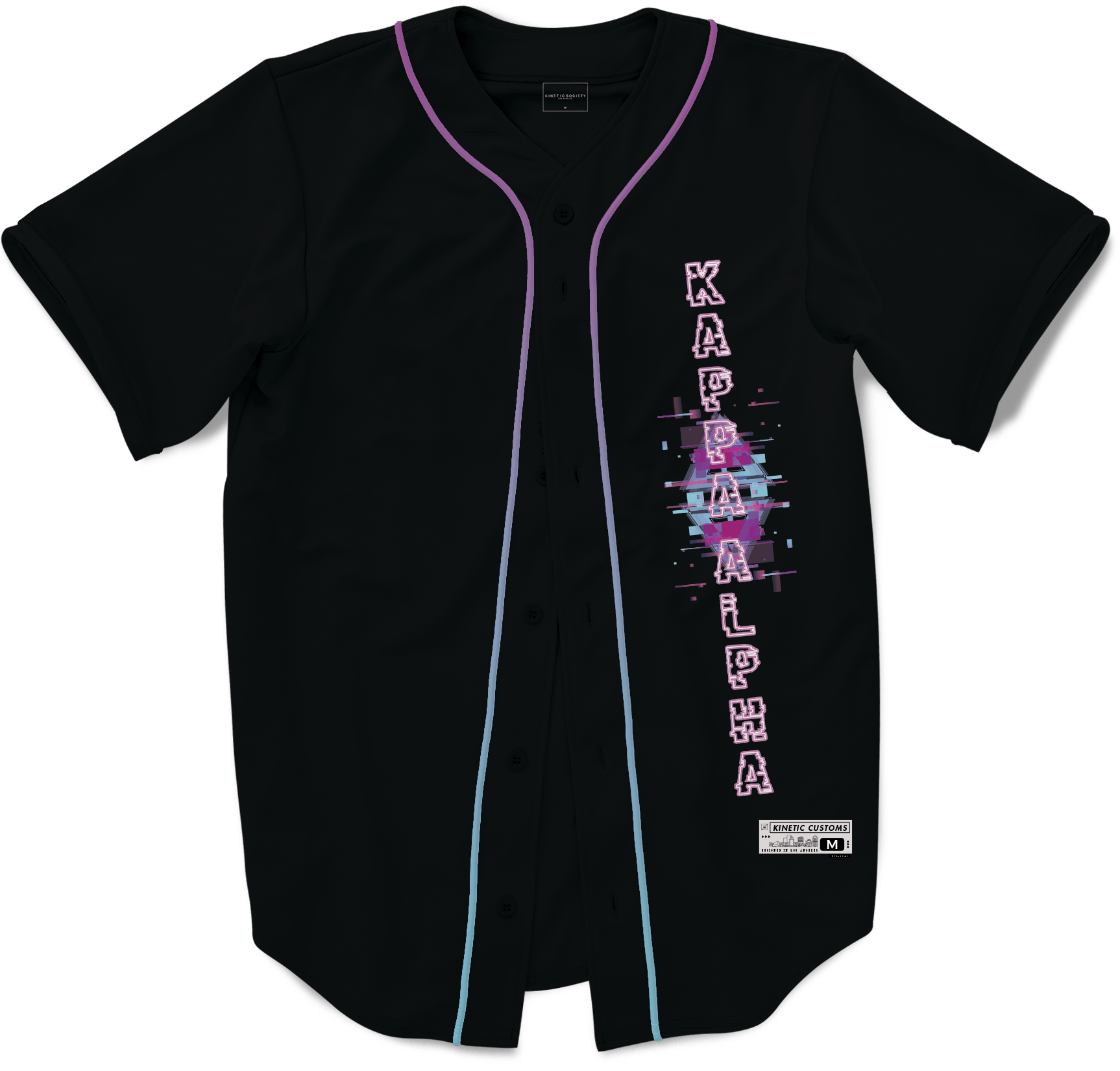 Kappa Alpha Order - Glitched Vision Baseball Jersey Premium Baseball Kinetic Society LLC 