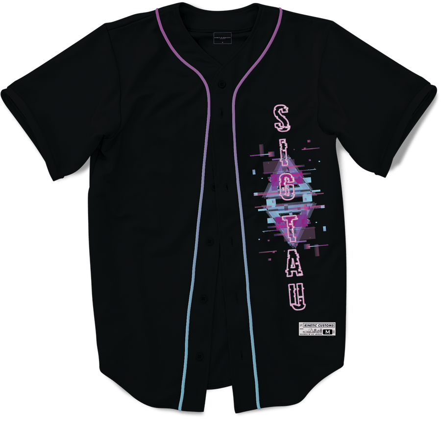 Sigma Tau Gamma - Glitched Vision Baseball Jersey - Kinetic Society