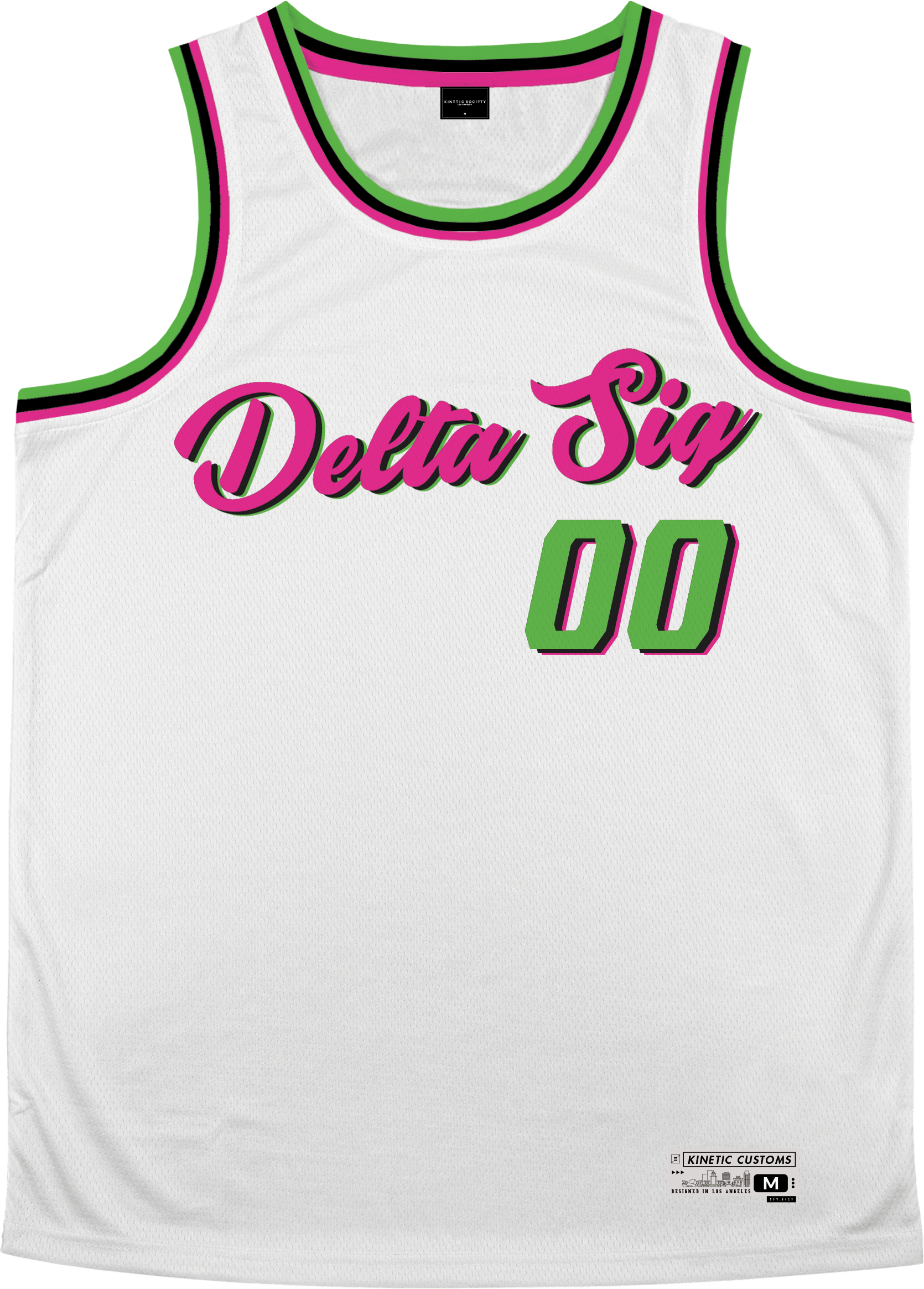 Delta Sigma Phi - Bubble Gum Basketball Jersey Premium Basketball Kinetic Society LLC 
