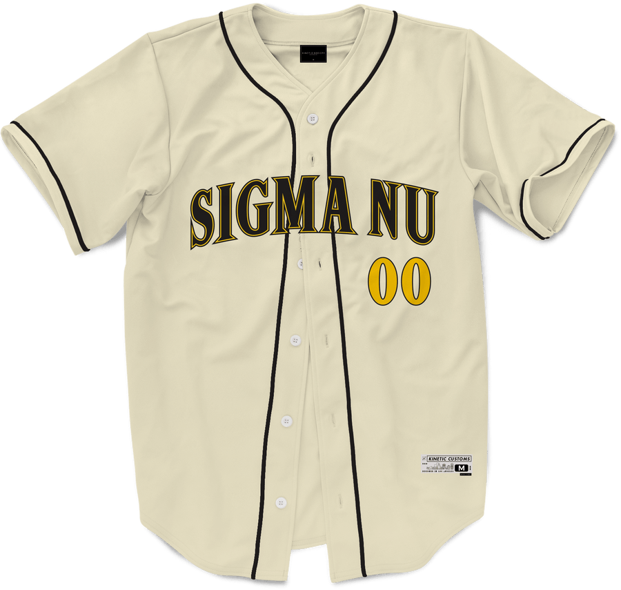 Sigma Nu - Cream Baseball Jersey Premium Baseball Kinetic Society LLC 