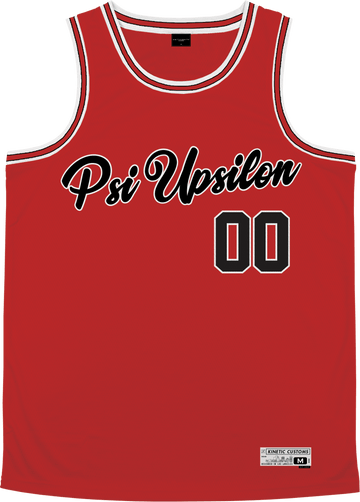 Psi Upsilon - Big Red Basketball Jersey - Kinetic Society