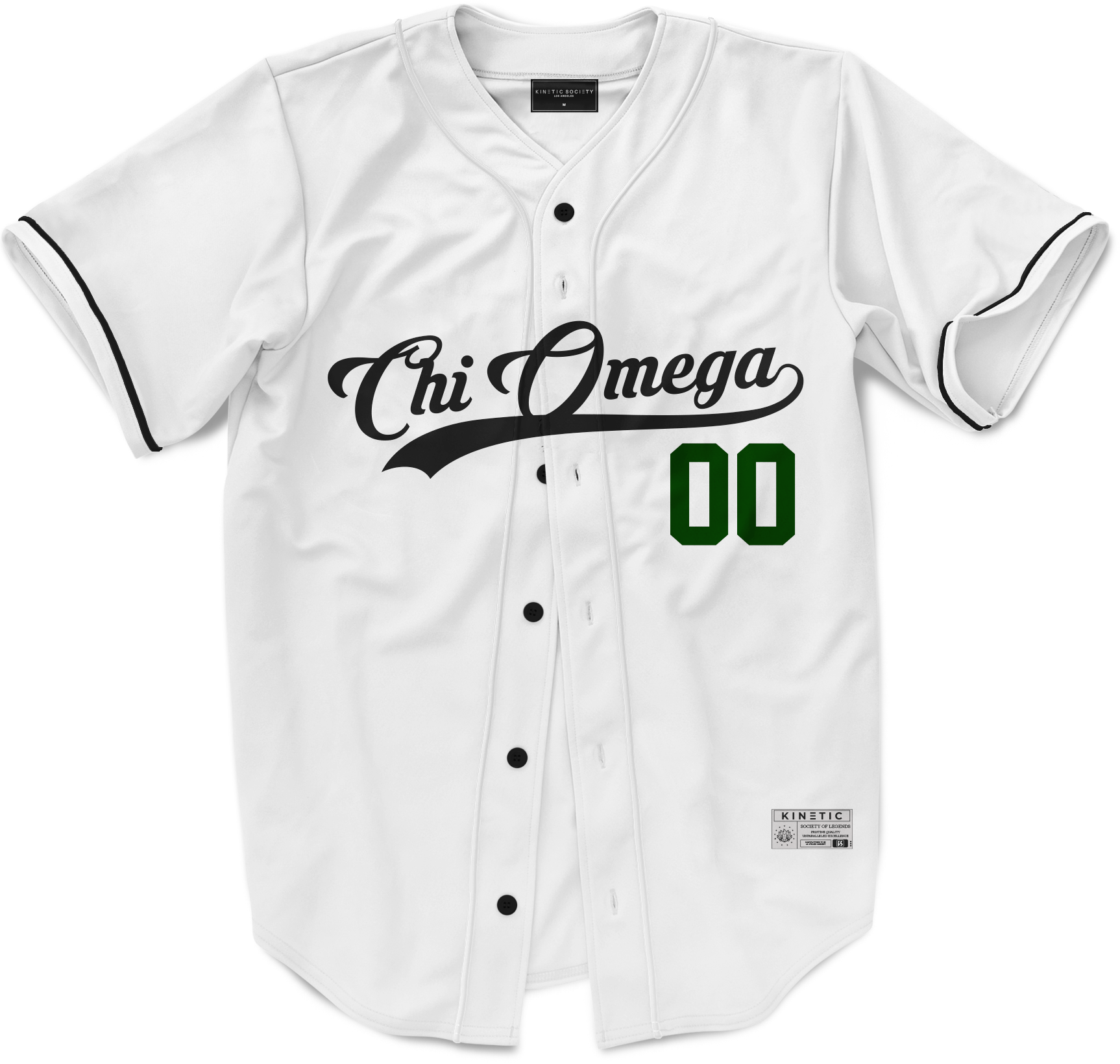 Chi Omega - Classic Ballpark Green Baseball Jersey