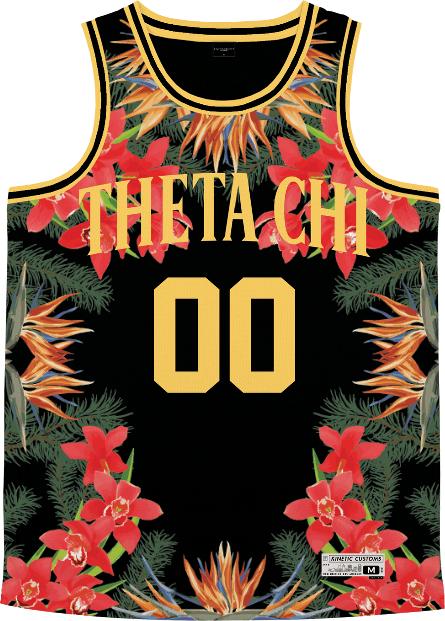 Theta Chi - Orchid Paradise Basketball Jersey Premium Basketball Kinetic Society LLC 