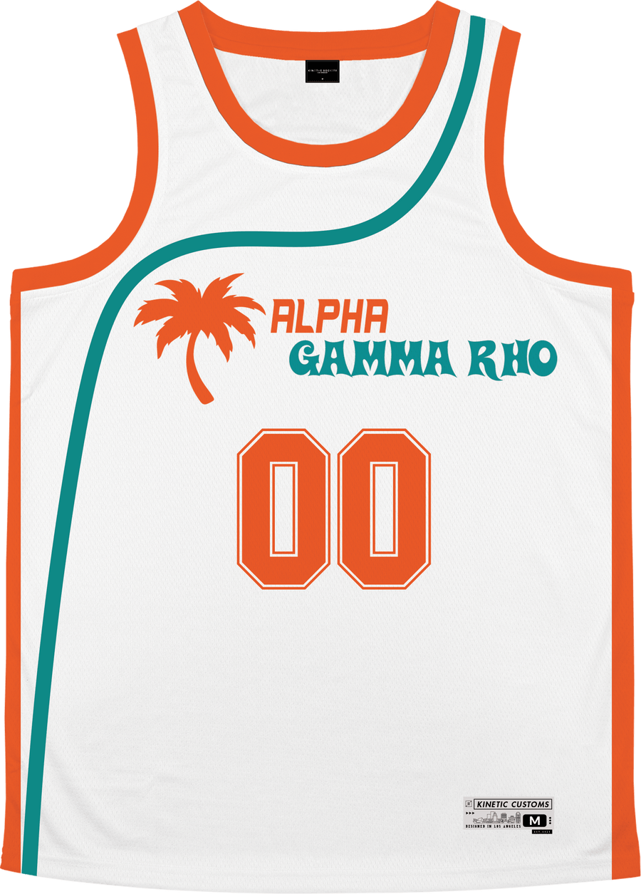 Alpha Gamma Rho - Tropical Basketball Jersey Premium Basketball Kinetic Society LLC 