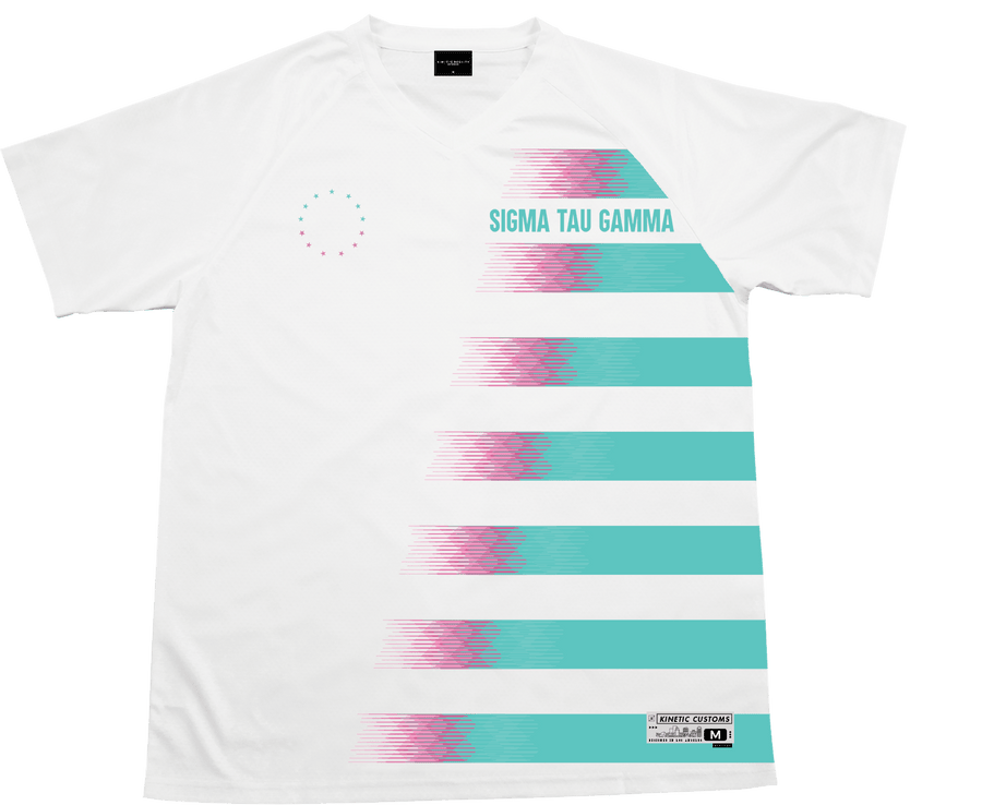 Sigma Tau Gamma - White Candy Floss Soccer Jersey - Kinetic Society