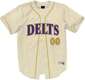 Delta Tau Delta - Cream Baseball Jersey Premium Baseball Kinetic Society LLC 
