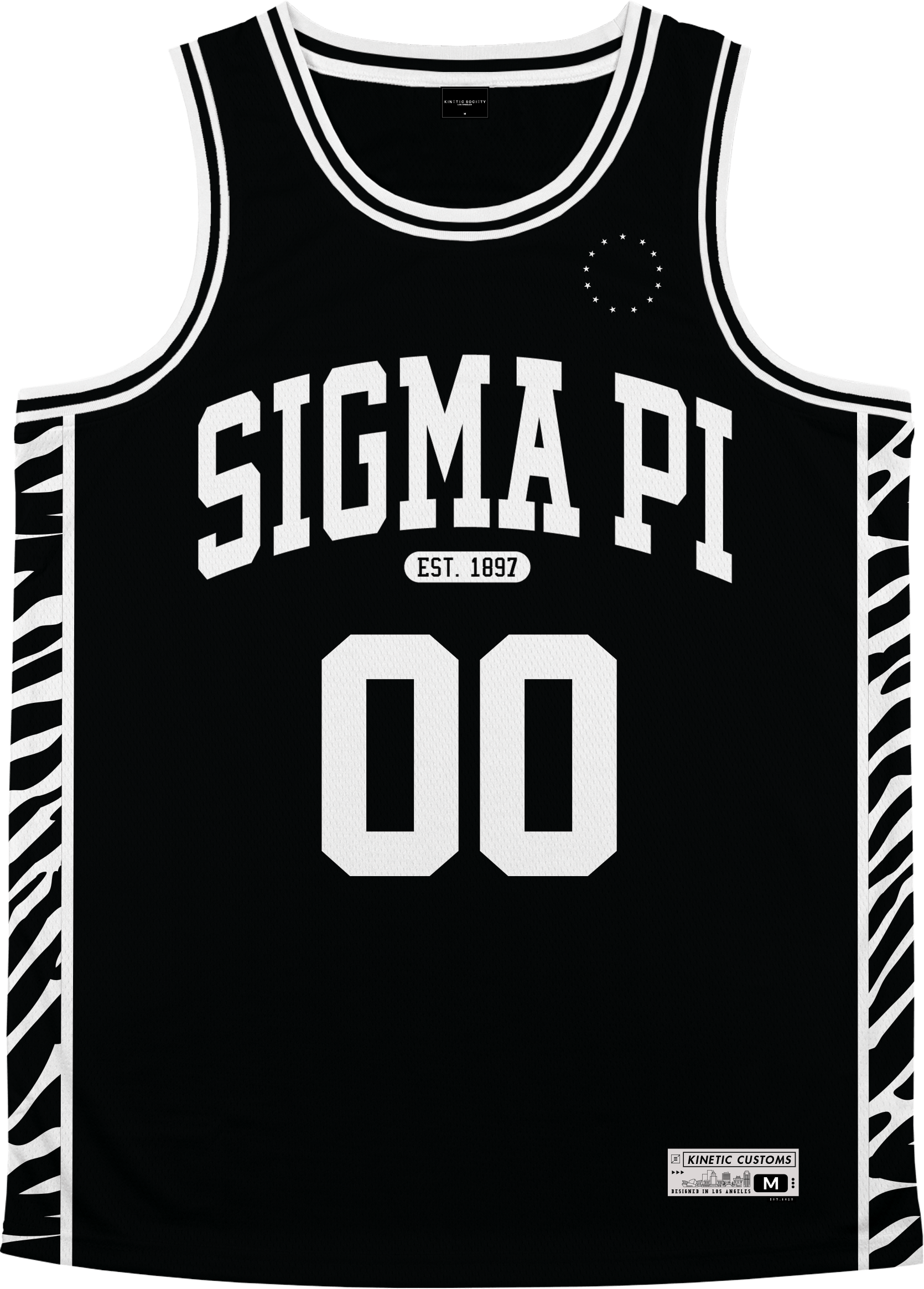 Sigma Pi - Zebra Flex Basketball Jersey Premium Basketball Kinetic Society LLC 