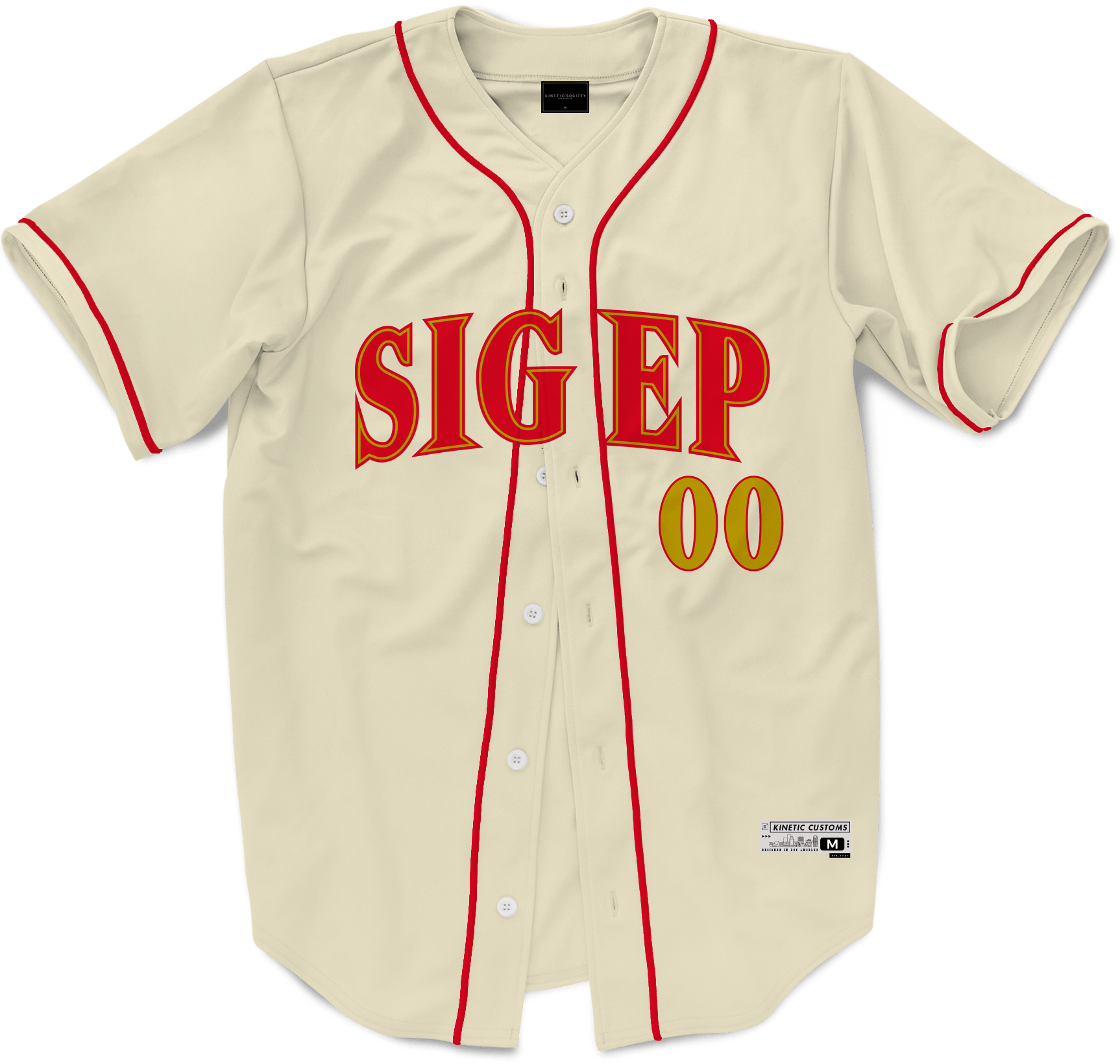 Sigma Phi Epsilon - Cream Baseball Jersey Premium Baseball Kinetic Society LLC 