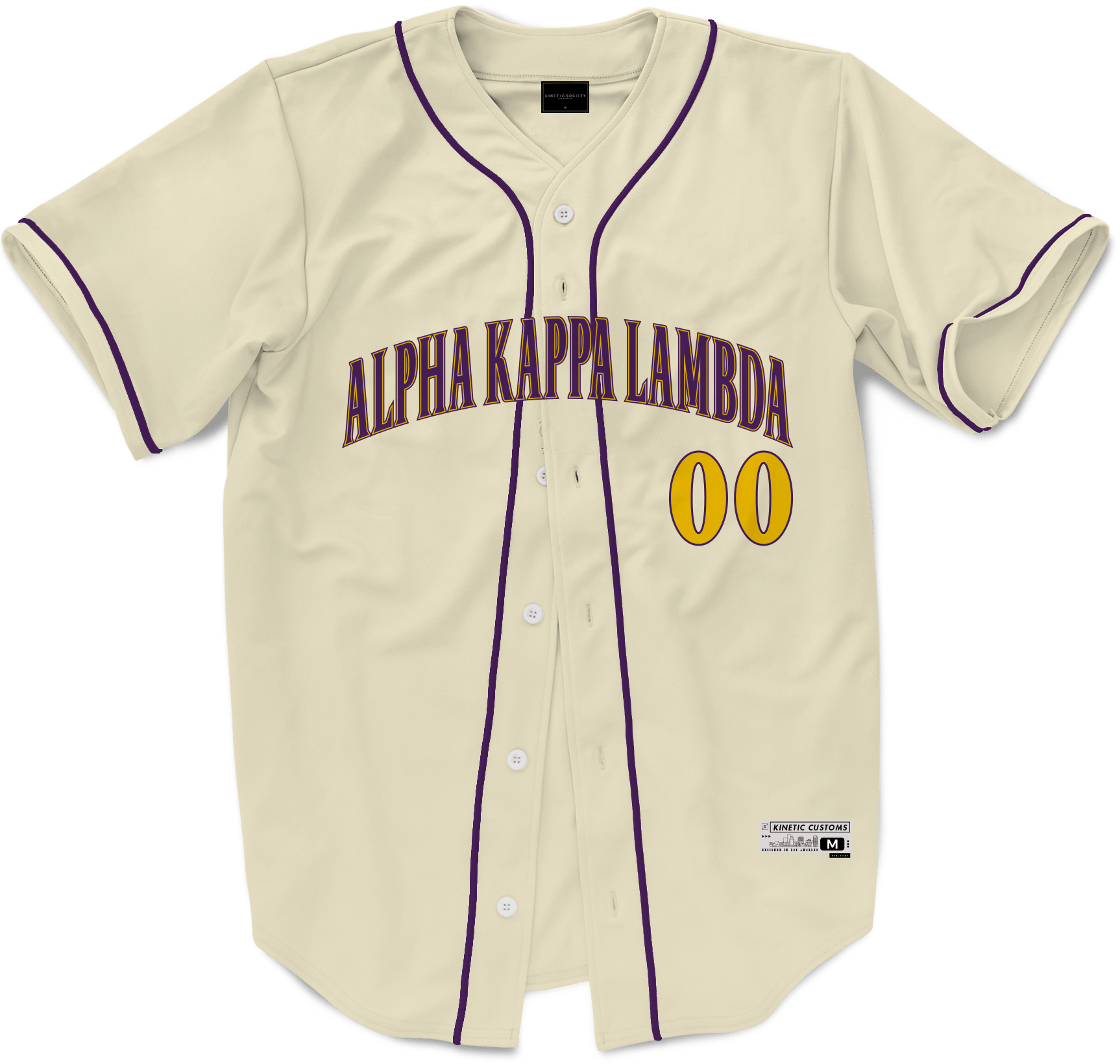 Alpha Kappa Lambda - Cream Baseball Jersey Premium Baseball Kinetic Society LLC 