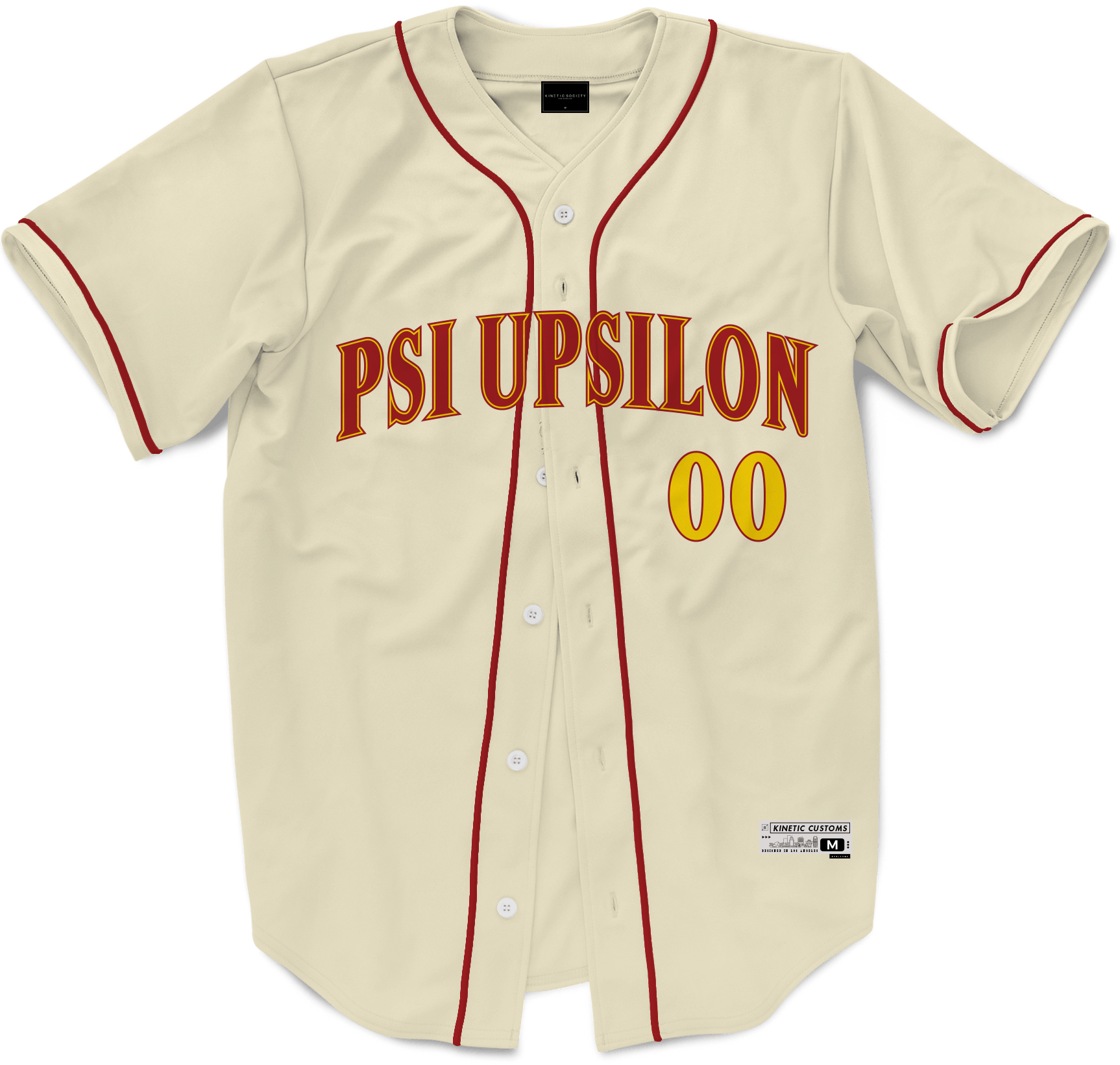 Psi Upsilon - Cream Baseball Jersey Premium Baseball Kinetic Society LLC 