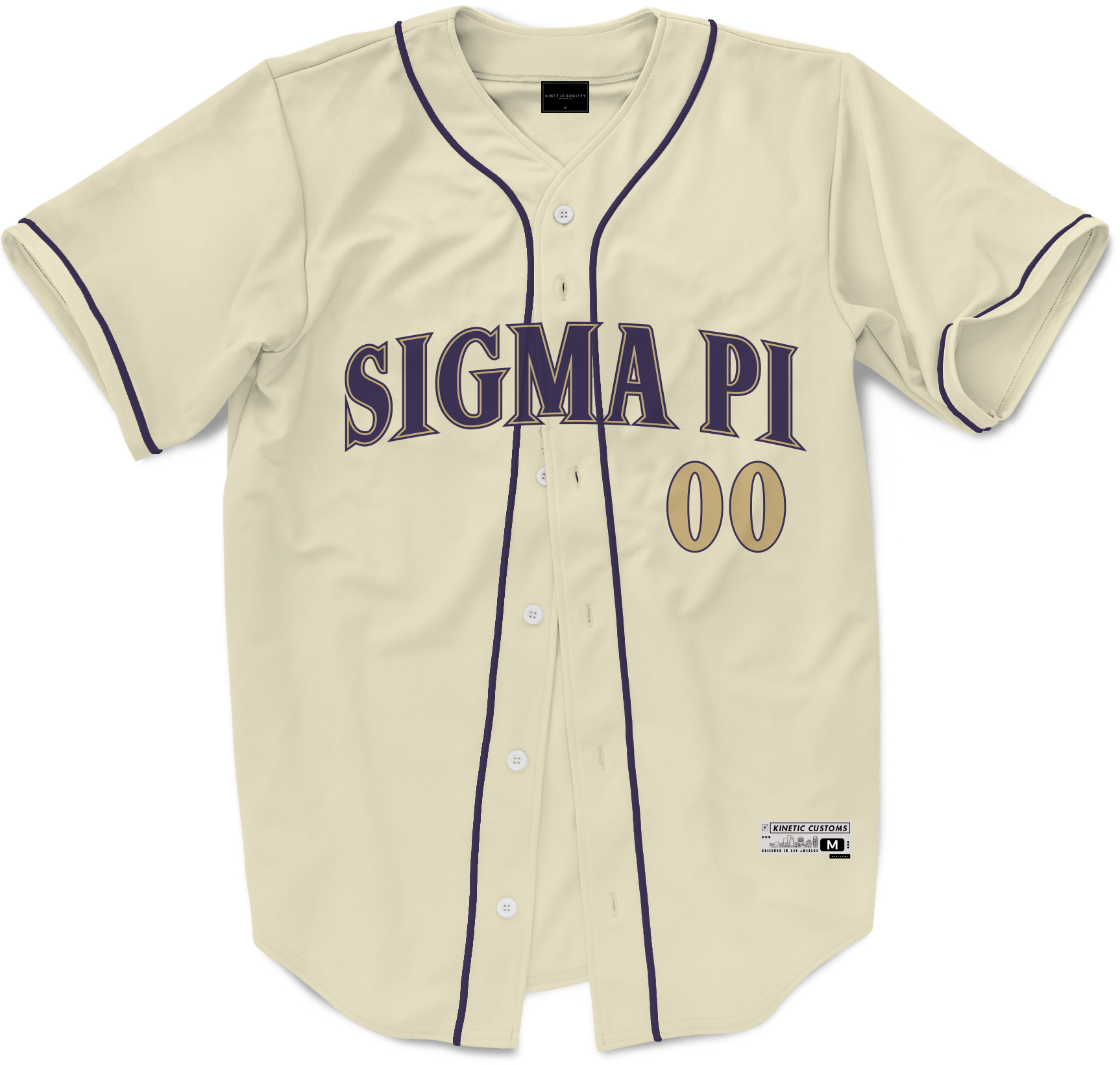 Sigma Pi - Cream Baseball Jersey Premium Baseball Kinetic Society LLC 
