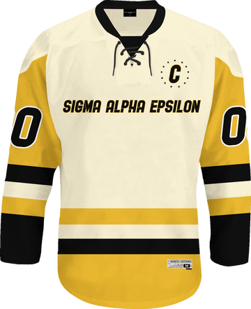 Sigma Alpha Epsilon - Golden Cream Hockey Jersey - Kinetic Society