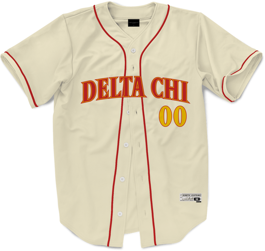 Delta Chi - Cream Baseball Jersey Premium Baseball Kinetic Society LLC 
