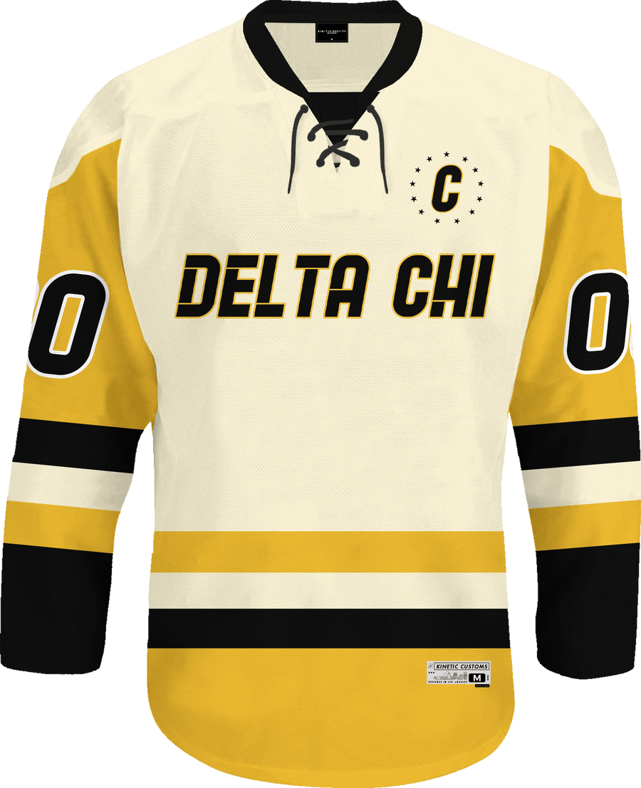 Delta Chi - Golden Cream Hockey Jersey - Kinetic Society