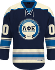 Lambda Phi Epsilon - Blue Cream Hockey Jersey - Kinetic Society