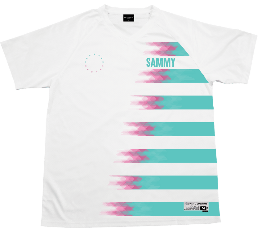Sigma Alpha Mu - White Candy Floss Soccer Jersey - Kinetic Society