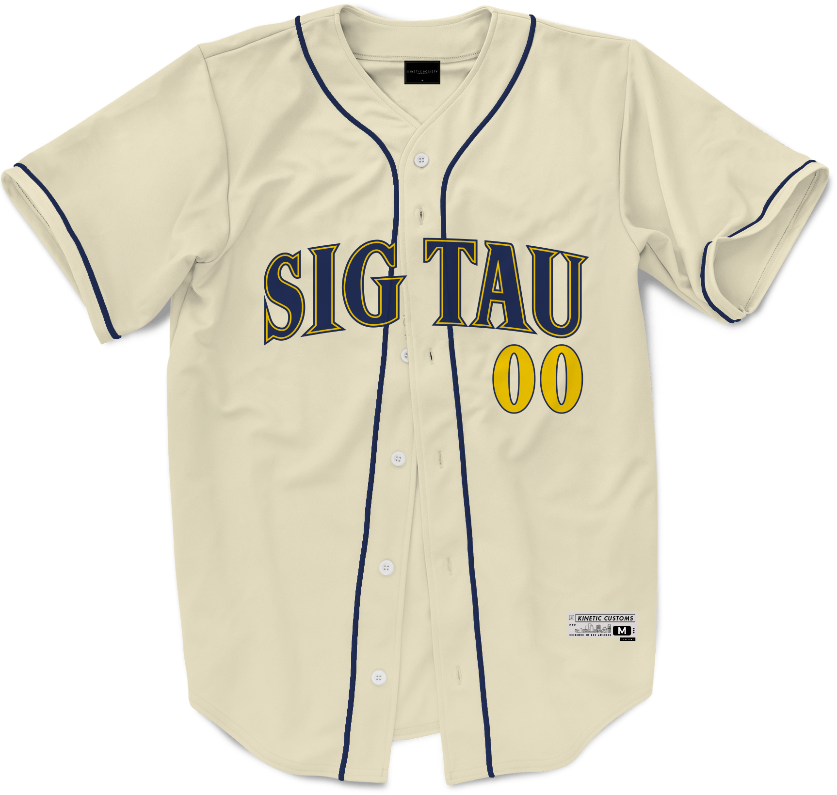 Sigma Tau Gamma - Cream Baseball Jersey Premium Baseball Kinetic Society LLC 