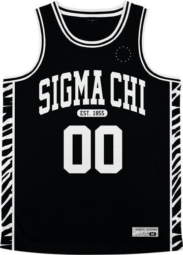 Sigma Chi - Zebra Flex Basketball Jersey Premium Basketball Kinetic Society LLC 