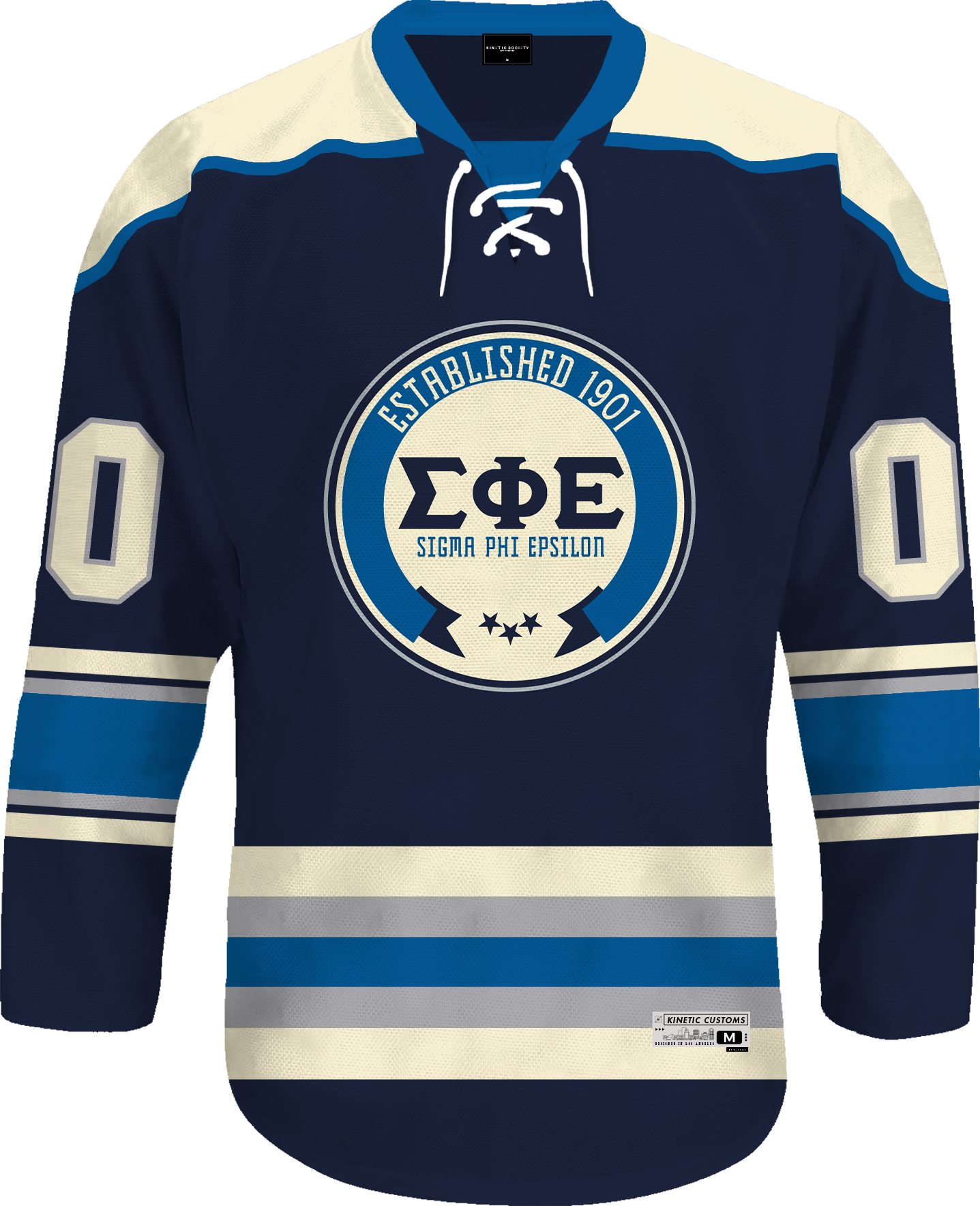 Sigma Phi Epsilon - Blue Cream Hockey Jersey - Kinetic Society