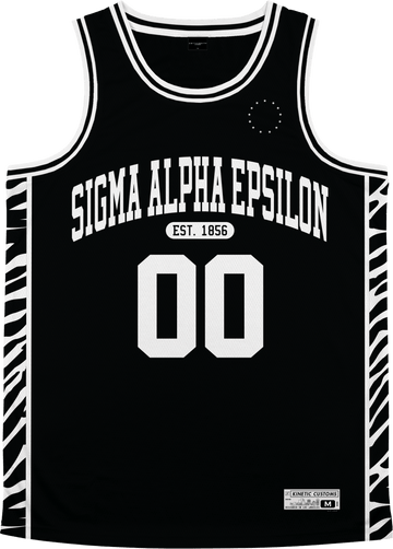Sigma Alpha Epsilon - Zebra Flex Basketball Jersey Premium Basketball Kinetic Society LLC 
