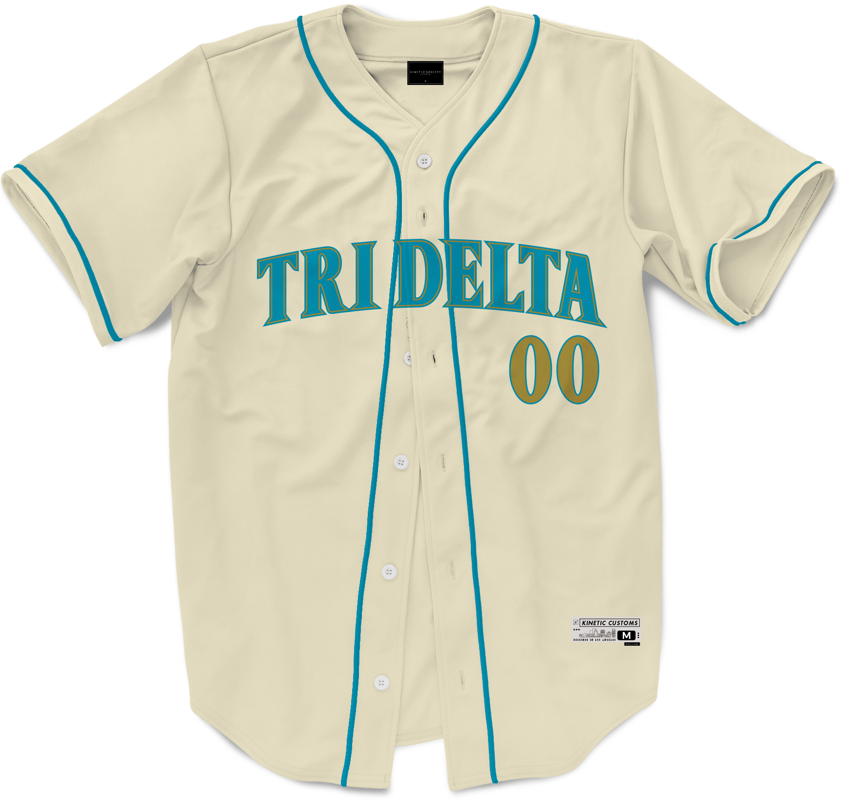 Delta Delta Delta - Cream Baseball Jersey Premium Baseball Kinetic Society LLC 